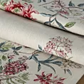 Obrus naturalno, czerwony 100x100 cm gobelinowy z motywem kwiatowym