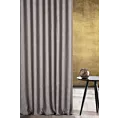 Zasłona szyta na taśmie fala popielato szara z tkaniny, z geometrycznym wzorem, z dodatkiem połyskującej nici
