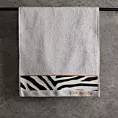 Ręcznik do rąk 30x50 cm bawełniany kolor srebrny,czarny z designerską bordiurą 500 g/m2 EVA 22 Eva Minge Eurofirany