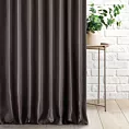 Zasłona szyta na taśmie fala ciemnobrązowa z jednokolorowej gładkiej tkaniny
