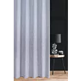 Zasłona szyta na flexach CASSIA popielata z miękkiej tkaniny o regularnym luźnym splocie wykończona obciążnikiem.