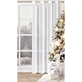 Firana świąteczna biała z etaminy zdobiona aplikacją z motywem gwiazdek 140x250 cm przelotki - XMAS Eurofirany