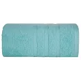 Ręcznik kąpielowy 100x150 cm bawełniany kolor jasnoniebieski z ozdobną bordiurą 500 g/m2 MILO Eurofirany