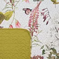 Narzuta biało, zielona 200x220 cm z letnim motywem kwiatów i gałązek ROSA DESIGN 91 Eurofirany
