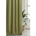 Zasłona szyta na taśmie fala ENYA ciemnooliwkowa z miękkiej półmatowej tkaniny welwetowej