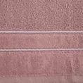 Ręcznik do rąk 30x50 cm bawełniany kolor pudrowy z welwetową bordiurą i kontrastującymi paseczkami 500 g/m2 SIBEL Eurofirany