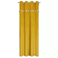 Zasłona musztardowa z aplikacją w słoniki z welwetowej tkaniny 140x250 cm przelotka KIDS Eurofirany