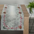 Bieżnik na stół popielato, czerwony 40x100 cm gobelinowy z motywem świątecznym