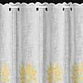 Tkanina firanowa zazdrostka zdobiona haftem żółtych kwiatów Eurofirany