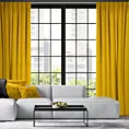 Zasłona musztardowa z matowego welwetu 140x300 cm taśma imintująca flex MADLEN Eurofirany