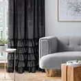 Zasłona czarna z welwetu zdobiona falbanami 140x270 cm taśma CHARLOTTE Eurofirany