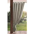 Zasłona beżowa z wodoodpornej tkaniny idealna do ogrodu i na taras 155x220 cm szelki/rzep GARDEN Eurofirany