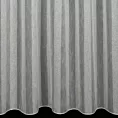 Firana szyta na flexach naturalna z matowej tkaniny w pasy z efektem bukli, wykończona obciążnikiem