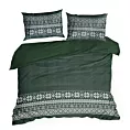 Pościel świąteczna 160x200 cm, kolor zielony, biały zdobiona nadrukiem w stylu skandynawskim JEREMY Eurofirany