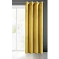 Zasłona musztardowa z miękkiego welwetu 140x250 cm przelotka SUZANA Eurofirany