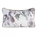 Poduszka dwustronna 45 x 30 cm welwetowa biało, zielona z motywem roślinnym z wypustką na brzegach ROSALIA EUROFIRANY PREMIUM