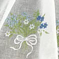 Tkanina firanowa zazdrostka z etaminy zdobiona haftem lawendy Eurofirany