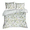 Pościel 220x200 cm bawełniana kolor biały, zielony w kwiaty SONIA 35 Eurofirany