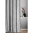 Zasłona szyta na taśmie fala szara z miękkiej tkaniny welwetowej z efektem kreszowania