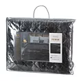 Narzuta welwetowa czarno, srebrna 220x240 cm pikowana metodą hot press z wzorem błyszczącej przecierki BLINK 3 EUROFIRANY PREMIUM