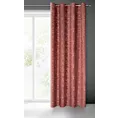 Zasłona ciemnoróżowa z welwetu wytłaczanego w liście 140x250 cm przelotka OCTAVIA Eurofirany