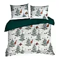 Pościel świąteczna 220x200 cm, kolor biały, zielony zdobiona uroczym nadrukiem ROLAND Eurofirany