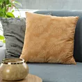 Poszewka na poduszkę 45x45 cm welwetowa z miękkiego welwetu z nadrukiem liści palmy grafitowa VELVET 74 EUROFIRANY PREMIUM