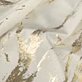 Zasłona kremowo, złocista zdobiona błyszczącym marmurkiem z welwetu, złote przelotki 140x270 cm taśma MOLLY Eurofirany