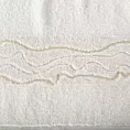 Ręcznik do rąk 30x50 cm bawełniany kolor kremowy zdobiony bordiurą z błyszczącym wzorem 500 g/m2 KARIN Eurofirany