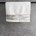 Ręcznik kąpielowy 50X90 cm bawełniany kolor biały z designerską bordiurą 500 g/m2 EVA 17 Eva Minge Eurofirany