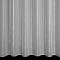 Firana szyta na przelotkach biała z matowej etaminy w pionowe pasy, wykończona obciążnikiem