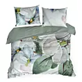 Pościel 160x200 cm z makosatyny bawełnianej kolor biały, zielony z subtelnym nadrukiem kwiatów ALICE Eva Minge Eurofirany