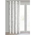 Zasłona biała zdobiona szenilowym haftem w liście 140x250 cm przelotki - HOLI Eurofirany