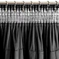 Zasłona czarna zdobiona falbanami z welwetu 140x270 cm taśma AURA Eurofirany
