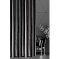 Zasłona szyta na taśmie fala czarno srebrna z szenilowej tkaniny w klasyczne pionowe pasy przetykane błyszczącą nicią