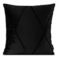 Poszewka na poduszkę 45x45 cm welwetowa z ozdobnym geometrycznym przeszywanym wzorem czarna NALA 1 EUROFIRANY PREMIUM