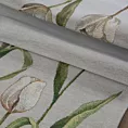 Bieżnik na stół jasnopopielato, kremowy 45x140 cmgobelinowy z motywem tulipanów