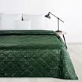 Narzuta welwetowa zielona 220x240 cm pikowana metodą hot press z błyszczącym nadrukiem Design 91 Eurofirany