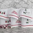 Ręcznik kąpielowy świąteczny 70x140 cm bawełniany kolor biały,czerwony zdobiona świątecznym haftem 450 g/m2 GERDA Eurofirany