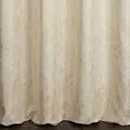 Zasłona szyta na taśmie fala kremowo złota z miękkiej tkaniny w ornamentowy wzór