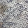 Narzuta welwetowa biało, srebrna 200x220 cm zdobiona nadrukiem liści LAYLA Eurofirany