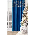 Zasłona granatowo, złota zdobiona świątecznymi śnieżynkami 140x250 cm przelotka ASTRA Eurofirany