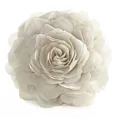 Okrągła poszewka o średnicy 40 cm kolor kremowy zdobiona kwiatem 3D FLORES 6 Eurofirany