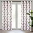 Zasłona szaro, różowa dimout z geometrycznym wzorem 140x250 cm przelotka ASETA Eurofirany