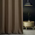 Zasłona szyta na taśmie 8 cm brązowa o naturalnym charakterze, z widocznym, ozdobnym splotem