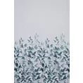 Zasłona biało, turkusowa ze wzorem kwiatowym 140x270 taśma/szelki FIONA Eurofirany