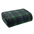 Koc  150x200 cm zielono, czarny z motywem kraty STAR Eurofirany