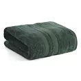 Ręcznik do rąk 30x50 cm bawełniany kolor ciemnozielony z welwetową bordiurą w pasy 500 g/m2 PORTO Eurofirany