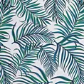 Pościel 160x200 cm z mikrowłókna kolor turkusowy, biały z nadrukiem egzotycznych liści PALMS Design 91 Eurofirany