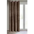 Zasłona brązowa z ekskluzywnego matowego welwetu 140x250 cm przelotka RIA Diva Line Eurofirany